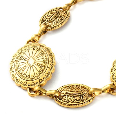 Alloy Flower Link Chain Belts AJEW-U019-02KCG-01-1