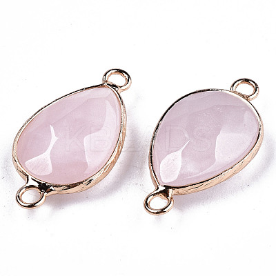 Natural Rose Quartz Links Connectors G-T131-49K-1