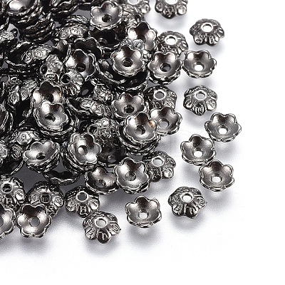 6-Petal Tibetan Style Alloy Flower Bead Caps LS-TIBE-S220-B-RS-1