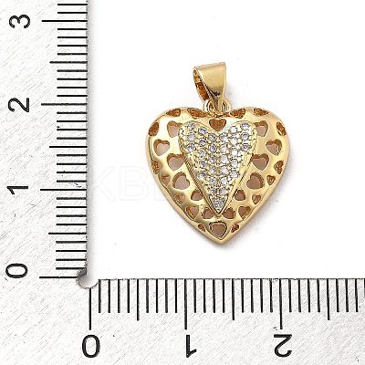 Rack Plating Brass with Cubic Zirconia Pendants KK-Q017-04C-G-1