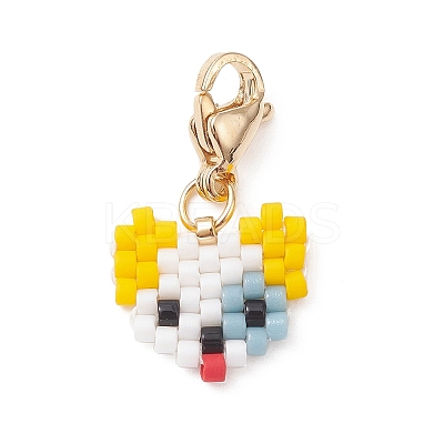 Handmade Loom Pattern Seed Beads Pendants Decoration HJEW-MZ00016-04-1