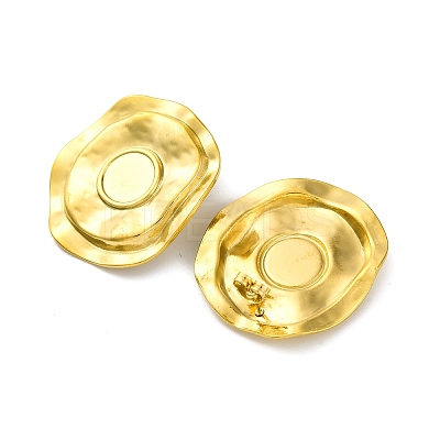 Ion Plating(IP) 304 Stainless Steel Flat Round Stud Earrings EJEW-K295-19G-1
