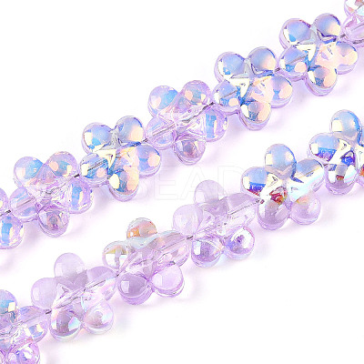 Transparency Electroplate Glass Beads Strands GLAA-T023-38A-05-1