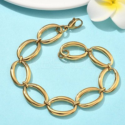 304 Stainless Steel Link Chain Bracelets for Women BJEW-B169-04B-G-1