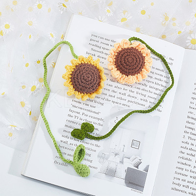 2Pcs 2 Styles Sunflower Woolen Yarn Sunflower Costume Accessories Decorations DIY-DR0001-45-1