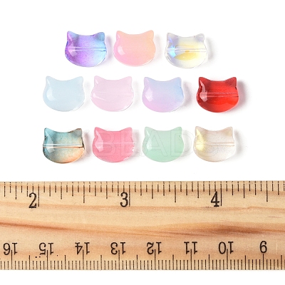 110Pcs 11 Colors Transparent Spray Paint Glass Beads GLAA-FS0002-15-1