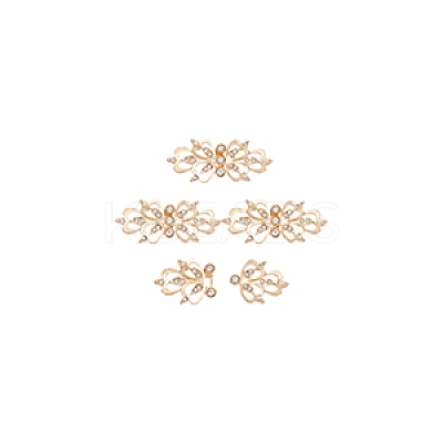 4Pcs Zinc Alloy Rhinestone Snap Lock Clasps FIND-FG0003-45A-1
