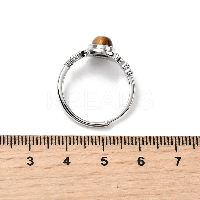 Natural Tiger Eye Finger Rings RJEW-A084-03P-07-1
