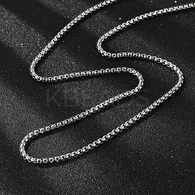 Tarnish Resistant 304 Stainless Steel Venetian Chain Box Chain Necklace Making STAS-A028-N031P-A-1