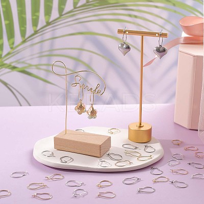 100Pcs 4 Colors 304 Stainless Steel Hoop Earrings Findings STAS-SC0005-24-1
