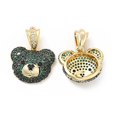 Brass Micro Pave Cubic Zirconia Pendants KK-H441-01B-G-1