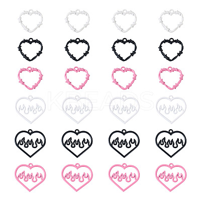 24Pcs 6 Style Spray Painted Zinc Alloy Pendants FIND-PJ0001-23-1