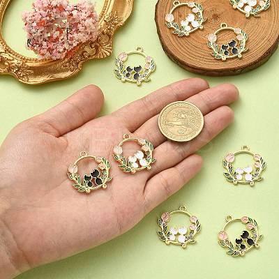 20Pcs 2 Colors Alloy Enamel Pendants ENAM-CJ0004-20-1
