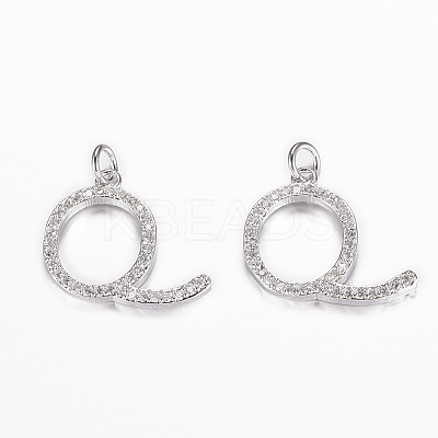 Eco-Friendly Brass Micro Pave Cubic Zirconia Pendants ZIRC-F070-01P-Q-FF-1