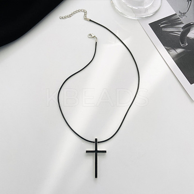 Alloy Cross Pendant Necklaces for Women WH-WG80F80-01-1