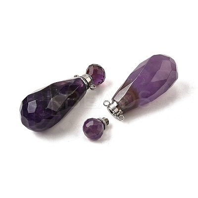 Natural Mixed Stone Perfume Bottle Pendants G-L623-06P-1