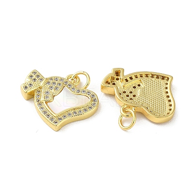 Valentine"s Day Brass Micro Pave Clear Cubic Zirconia Pendants KK-B083-41B-G-1