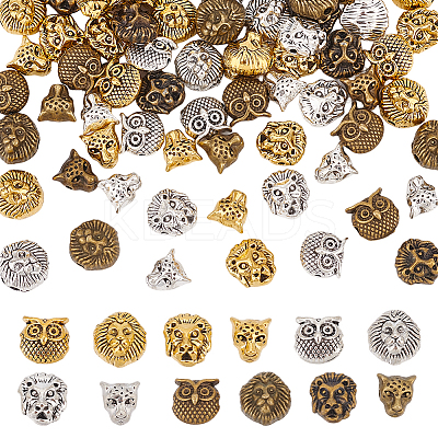 96Pcs 12 Style Zinc Alloy Beads FIND-AR0003-65-1