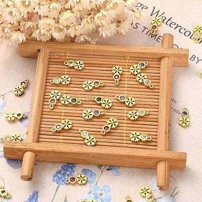 30Pcs Brass Micro Pave Cubic Zirconia Pendants ZIRC-CJ0001-18-1