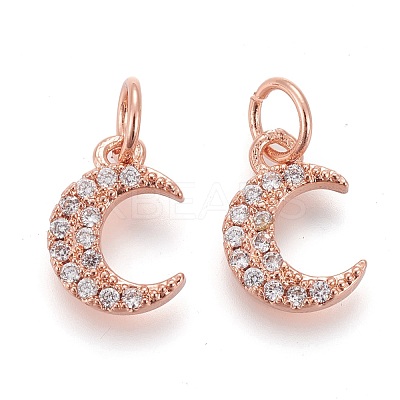 Brass Micro Pave Clear Cubic Zirconia Charms ZIRC-Z005-01B-1