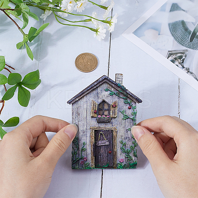 Wood Fairy Door for Garden Yard Tree Decoration AJEW-WH20002-58A-1