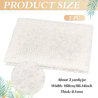 Polyester Flower Pattern Fabric DIY-WH0591-147A-1