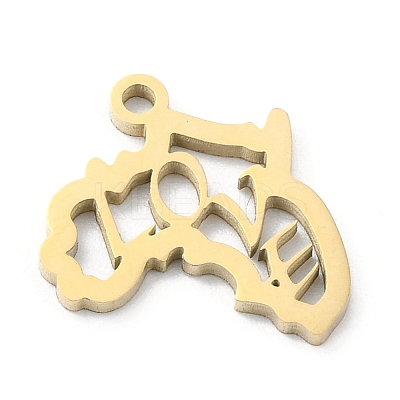 Ion Plating(IP) 304 Stainless Steel Pendants STAS-D007-03G-1