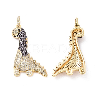 Brass Micro Pave Cubic Zirconia Pendants ZIRC-I063-45G-02-1