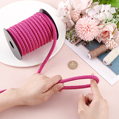 10M Round Braided Imitation Leather Cord OCOR-WH0105-061B-1