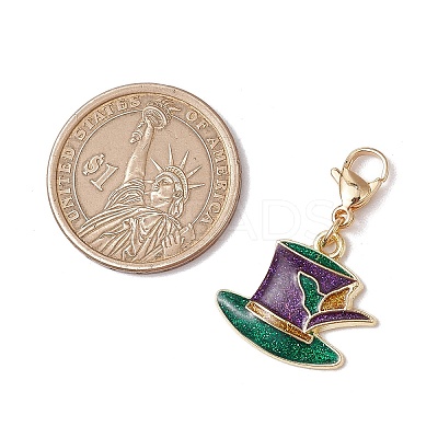 8Pcs 8 Styles Carnival/Mardi Gras Theme Alloy Enamel & Glitter Powder Pendants Decoration HJEW-JM02997-1