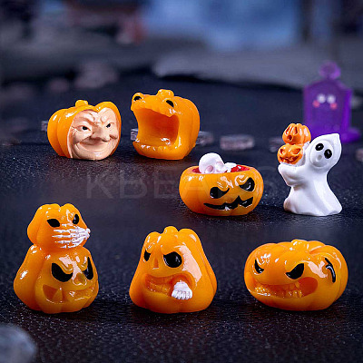 Halloween Pumpkin Opaque Resin Display Decoration DJEW-N004-07-1