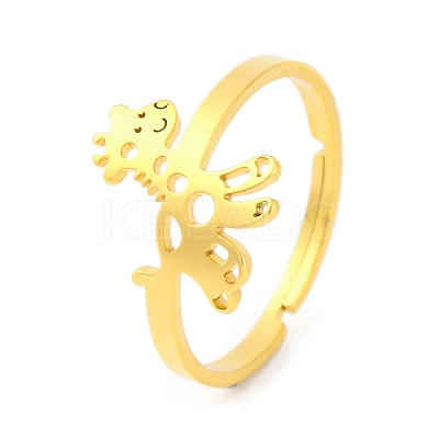 201 Stainless Steel Adjustable Ring for Women RJEW-D082-04G-1
