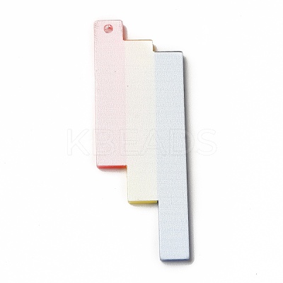 Rainbow Color Printed Acrylic Pendants OACR-B006-01G-1