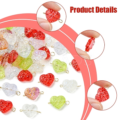 50Pcs Glass Connector Charms PALLOY-FZ00019-1