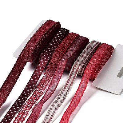 18 Yards 6 Styles Polyester Ribbon SRIB-C001-D07-1
