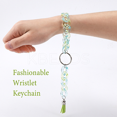 4Pcs Wristlet Keychain Acrylic Curb Chain Keychain Bracelet KEYC-CA0001-38-1