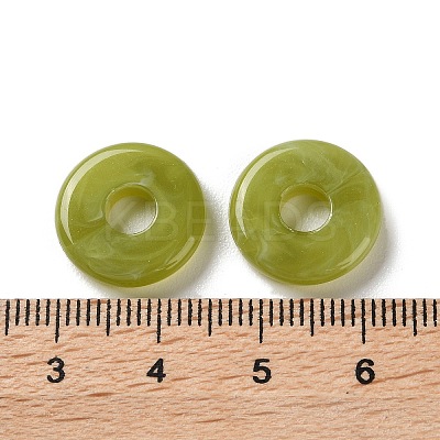Resin Imitation Gemstone Donut/Pi Disc Charms RESI-A035-04-1