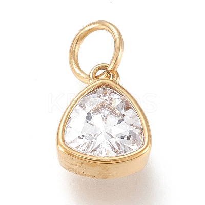 PVD Vacuum Plating 304 Stainless Steel Cubic Zirconia Pendant X-ZIRC-P080-A09-1
