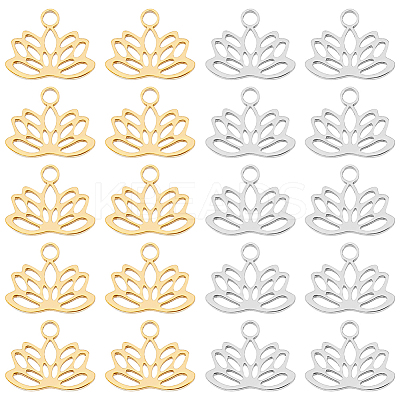 40Pcs 2 Colors 304 Stainless Steel Charms STAS-DC0014-34-1