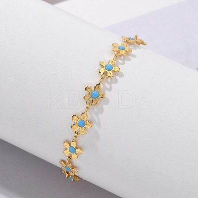 Bohemia Style 304 Stainless Steel Link Bracelets for Women BJEW-Z091-01G-1