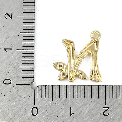 Brass Crystal Rhinestone Letter Links Connector Charms KK-S395-06G-N-1