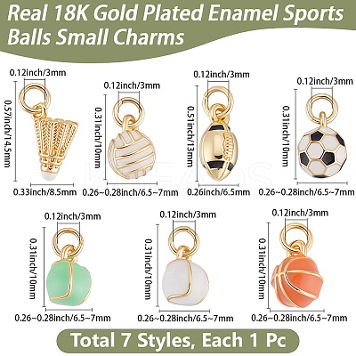 8Pcs 8 Styles Brass Enamel Pendants KK-BBC0023-88-1