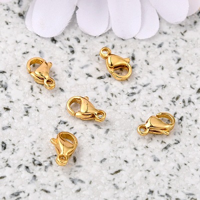 304 Stainless Steel Lobster Claw Clasps X-STAS-AB10-G-1