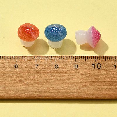 10Pcs Luminous Resin Mushroom Ornament RESI-FS0001-60A-1