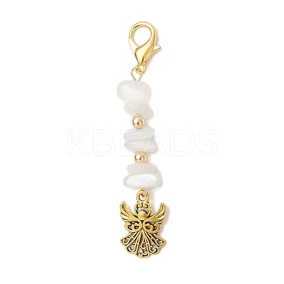 Tibetan Style Alloy Angel Pendant Decorations HJEW-JM03838-03-1