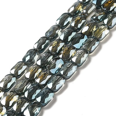 Transparent Electroplate Glass Beads Strands EGLA-F150-FR01-1
