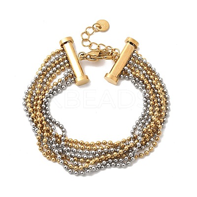 304 Stainless Steel Multi-strand Bracelets BJEW-C137-01GP-1