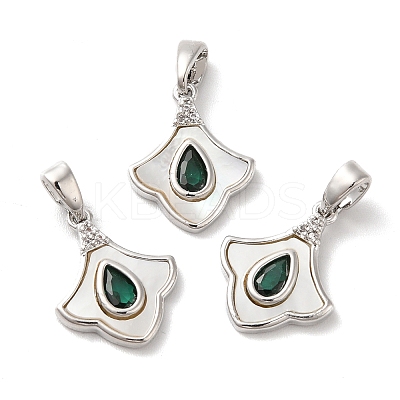 Brass Cubic Zirconia Pendants KK-M243-44P-1