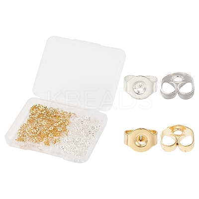 200Pcs 2 Colors Stainless Steel Ear Nuts FIND-YW0004-12-1