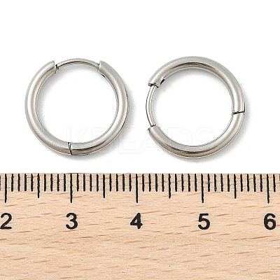 Tarnish Resistant 202 Stainless Steel Huggie Hoop Earrings LS-EJEW-F111A-17mm-P-1